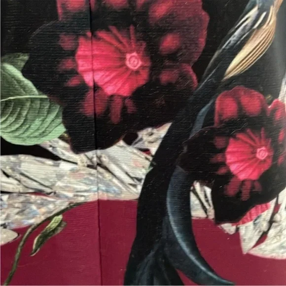 TED BAKER FLORAL JAUNAL PEPLUM FLORAL CAP SHORT SLEEVE DRESS SZ US 6 OR TED SZ 2 - Picture 5 of 8